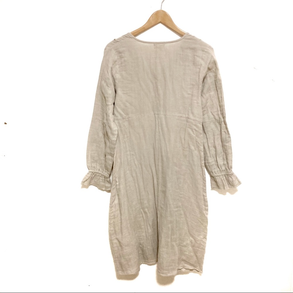 Roolee Cream Midi Dress with Blue Floral Embroidery - Picture 9 of 11